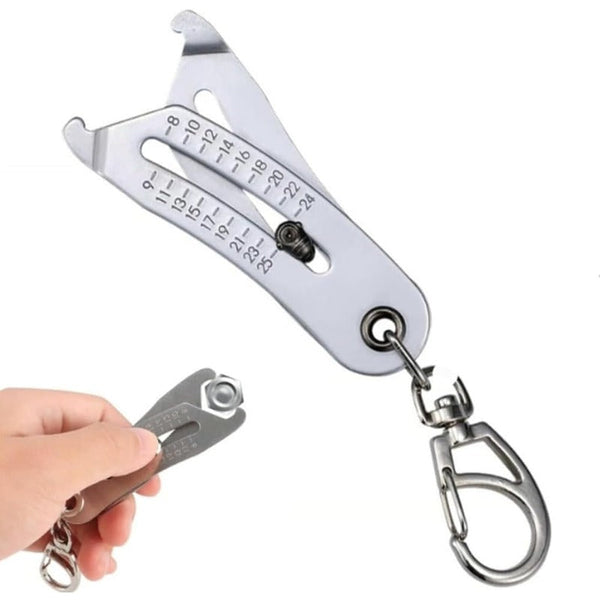 🔧 Stainless Steel Bolt & Nut Size Identifier Keychain Tool